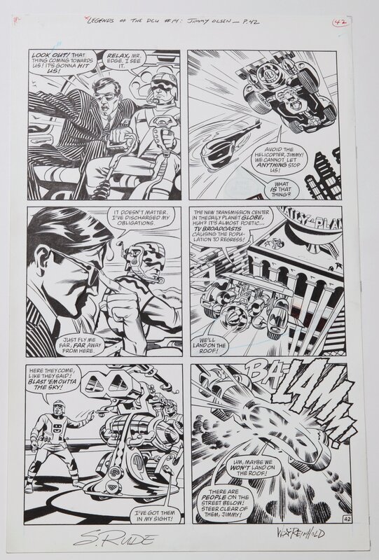 Steve Rude, Bill Reinhold, Legends of DC universe  #14 - Jimmy Olsen - Planche originale