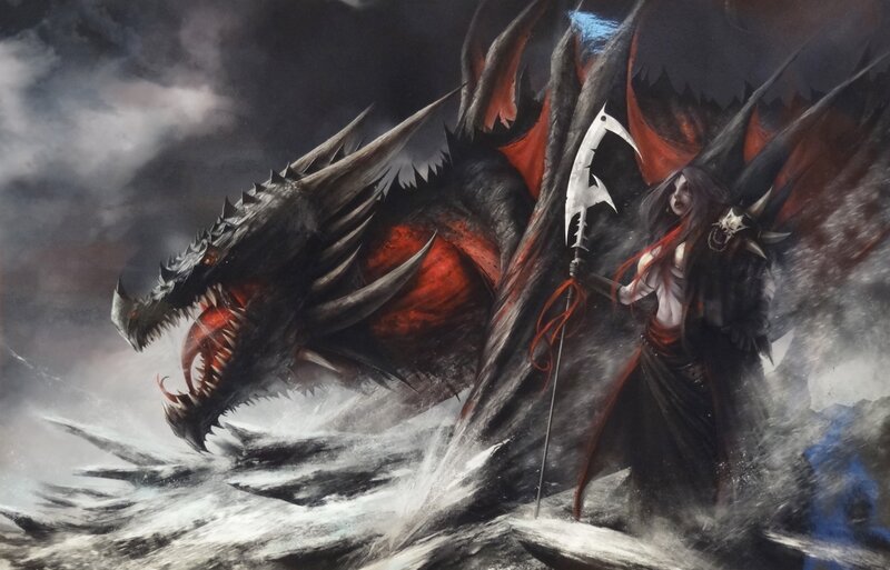 Dragon - commission by Anyma - Original Illustration