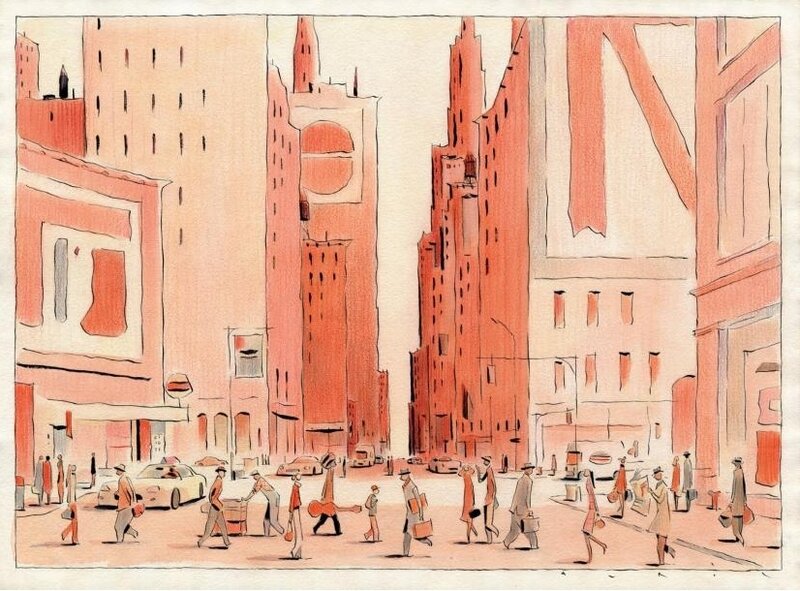 New York city par François Avril - Illustration originale