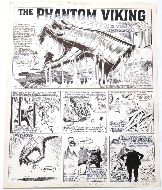 José Ortiz, Avenell Donne, The phantom Viking...LION du 11 mai 1968... - Planche originale