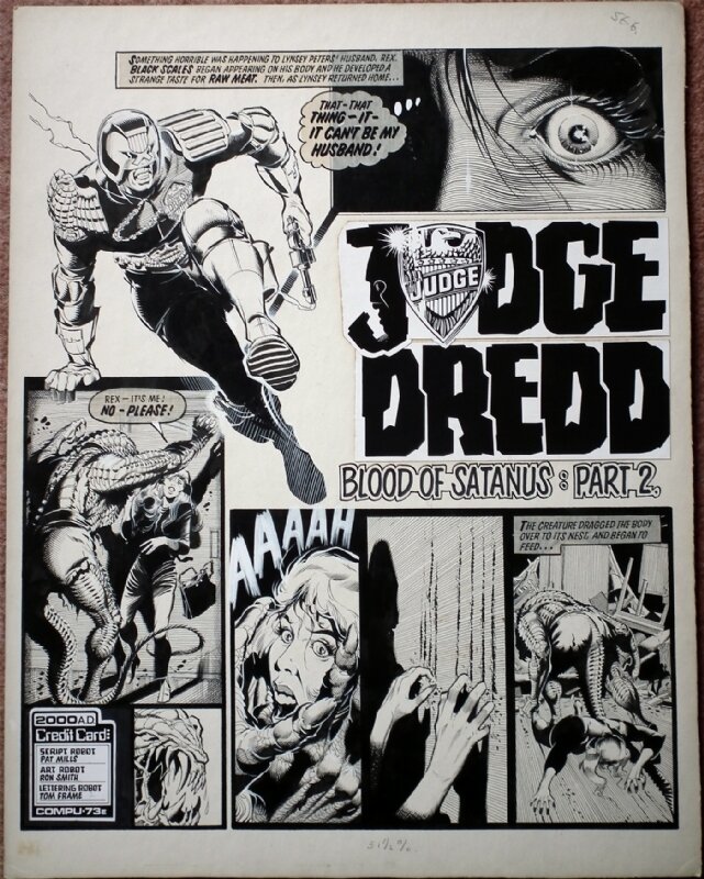 Judge Dredd - The Blood Of Satanus by Ron Smith - 2000AD Prog 153 - Planche originale