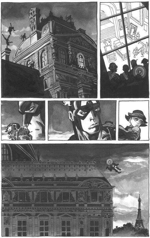 Tim Sale, Captain America White # 4 p. 16 . - Original art