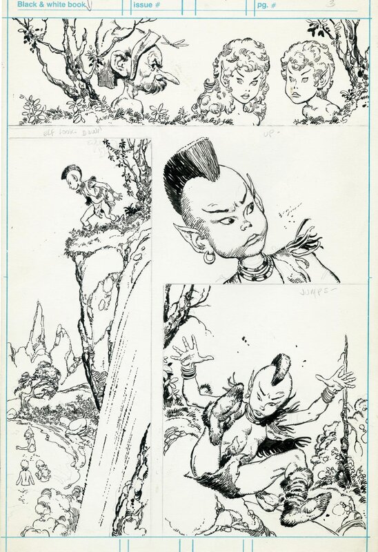 John Buscema, Unpublished Weirdworld page pencils, inks by John - Planche originale