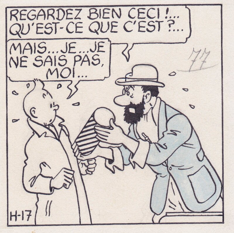 1944 - Hergé, Tintin: Les 7 boules de Cristal © HERGE MOULINSART - Planche originale