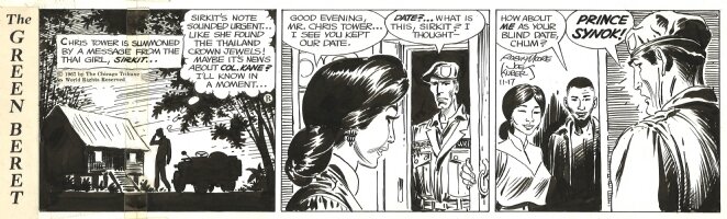 Joe Kubert, Tales of the Green Berets strip . 17 / 11/ 1967 . - Planche originale