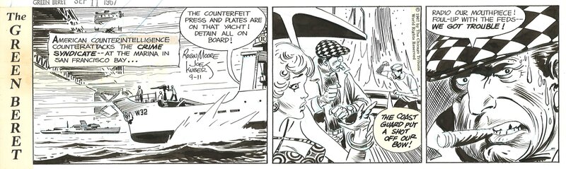 Joe Kubert, Tales of the Green Berets strip . 11/ 9 / 1967 . - Planche originale