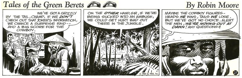 Joe Kubert, Tales of the Green Berets strip . Semaine 5 Jour 4 . 1965 . - Comic Strip