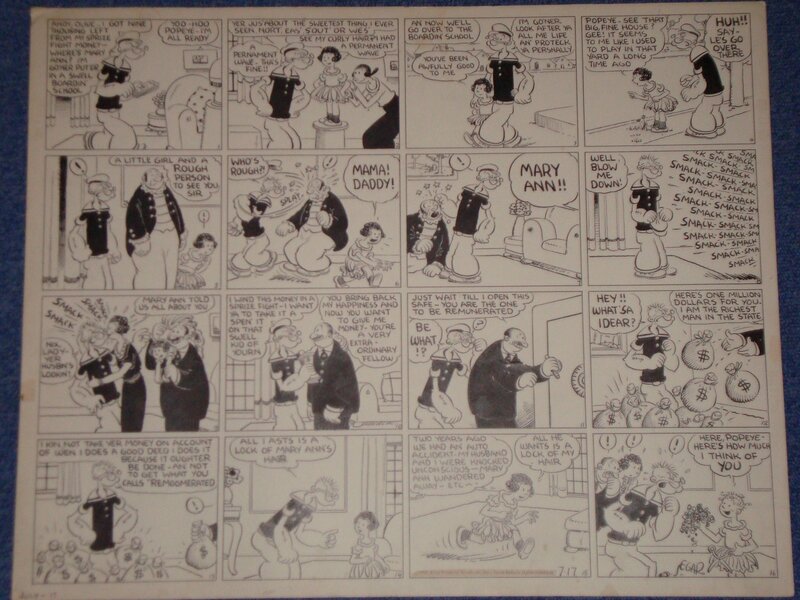 Elzie Crisler Segar, Popeye THIMBLE THEATRE - Planche originale