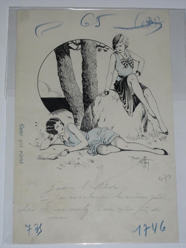 Gens qui rient by René Giffey - Original Illustration