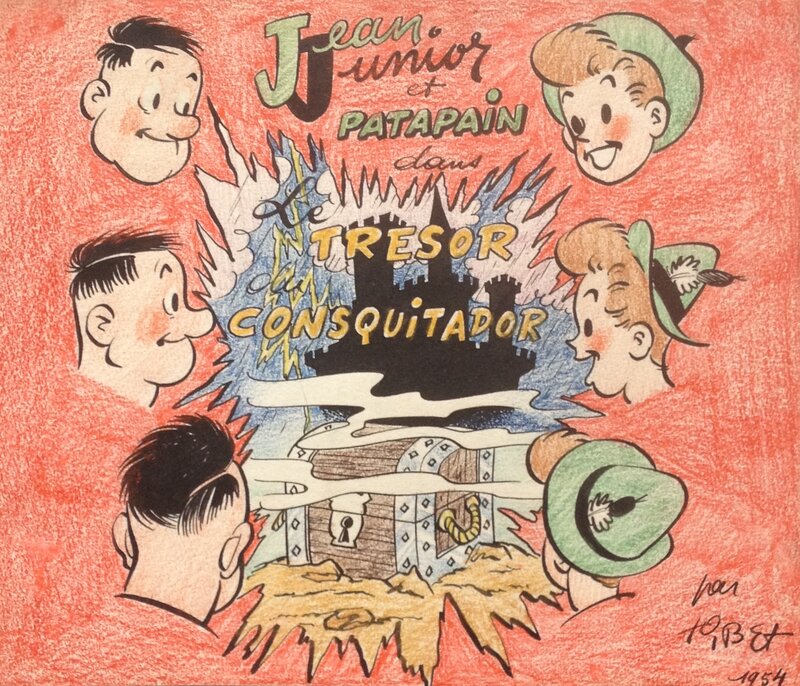 Tibet – Illustration – Jean Junior et Patapain – 1954 - Illustration originale