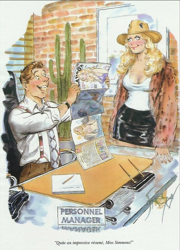 Doug Sneyd, Quite an Impressive Resume Miss Simmons - Original Illustration