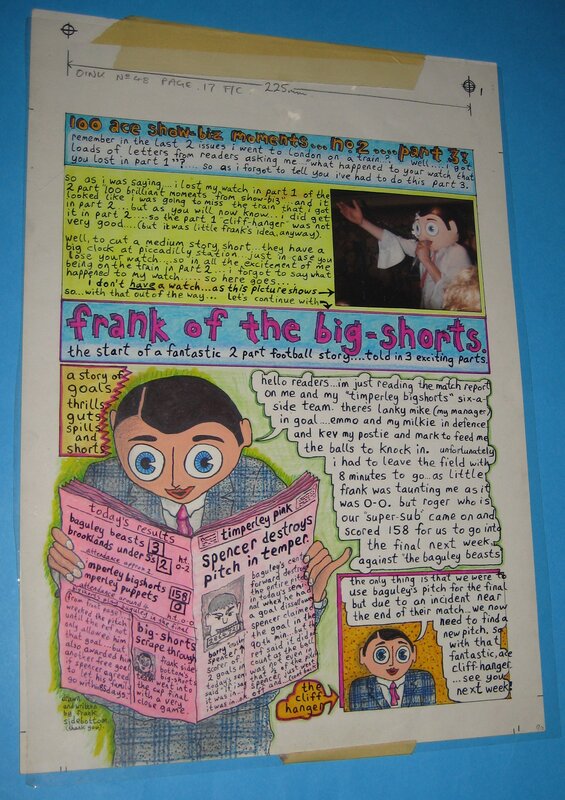 Frank Sidebottom, Original artwork Oink! comic #48 with overlay - Planche originale