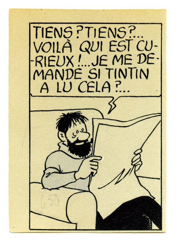 Hergé, Le capitaine Haddock lit... - Comic Strip