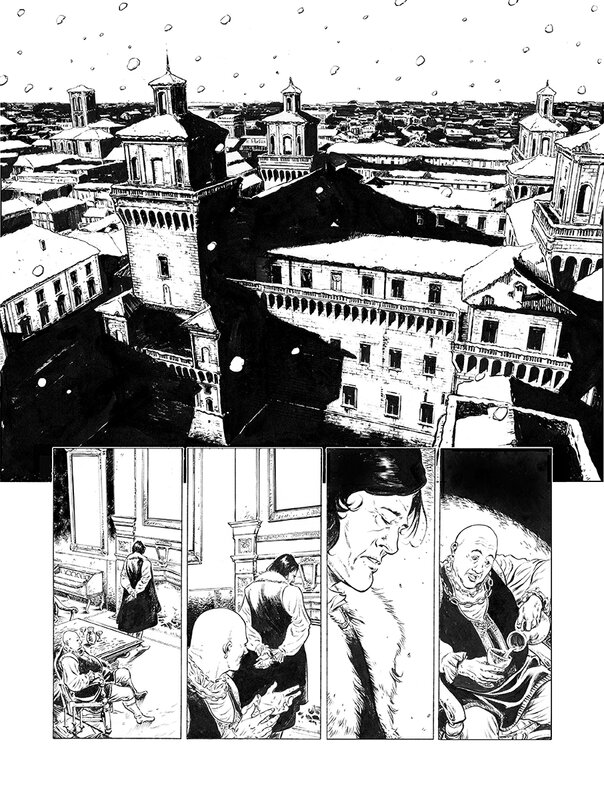 Stefano Carloni, Les Savants t1 - planche n/b - Comic Strip