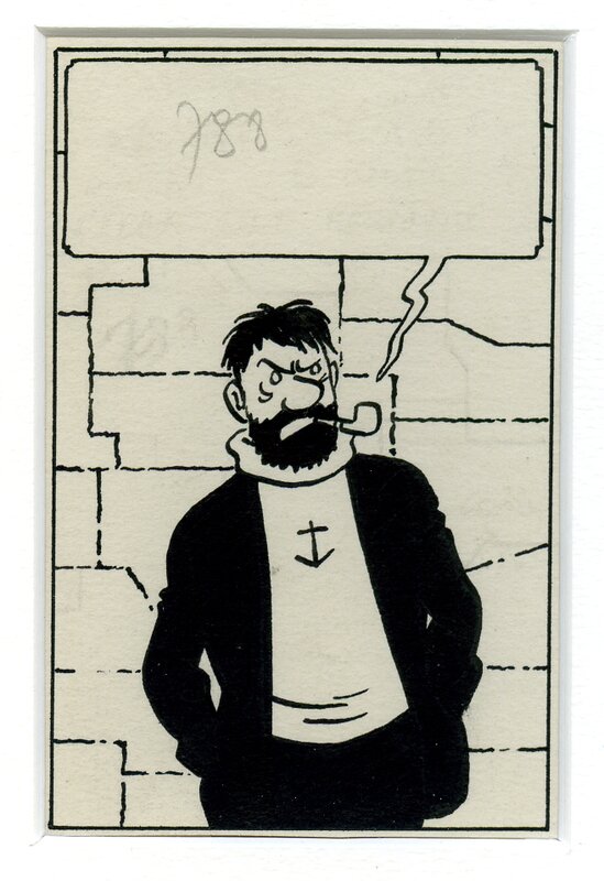 Hergé, Le capitaine cherche sa blague. - Comic Strip