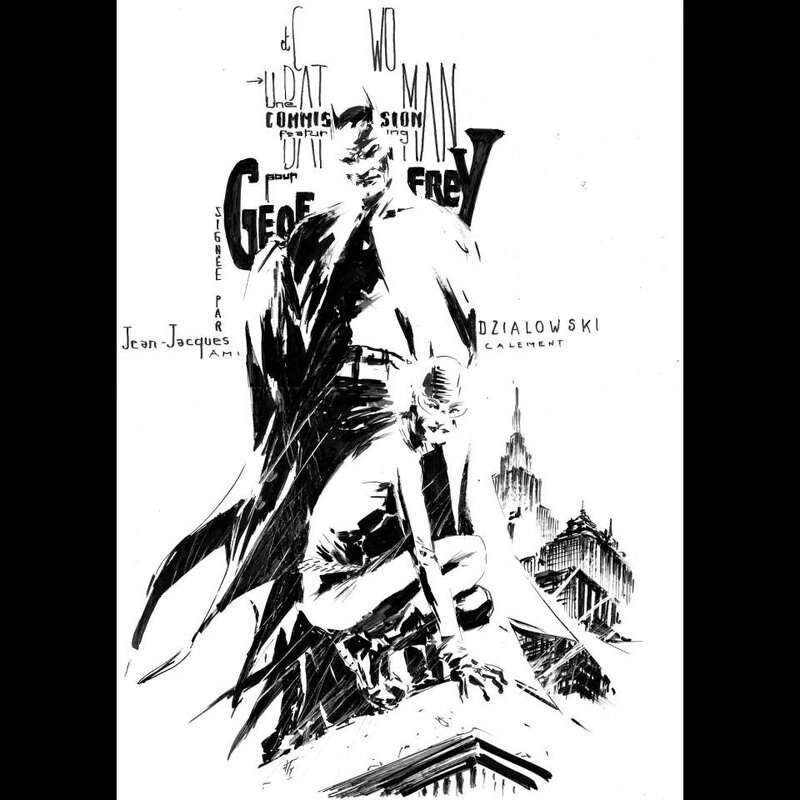 Batman et Catwoman par Jean Jacques Dzialowski - Dédicace