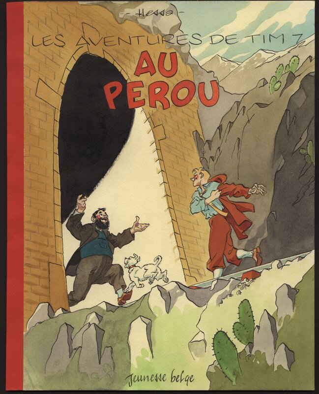 Al Severin, Al Séverin - Au Pérou (pastiche Tintin) - Original Illustration