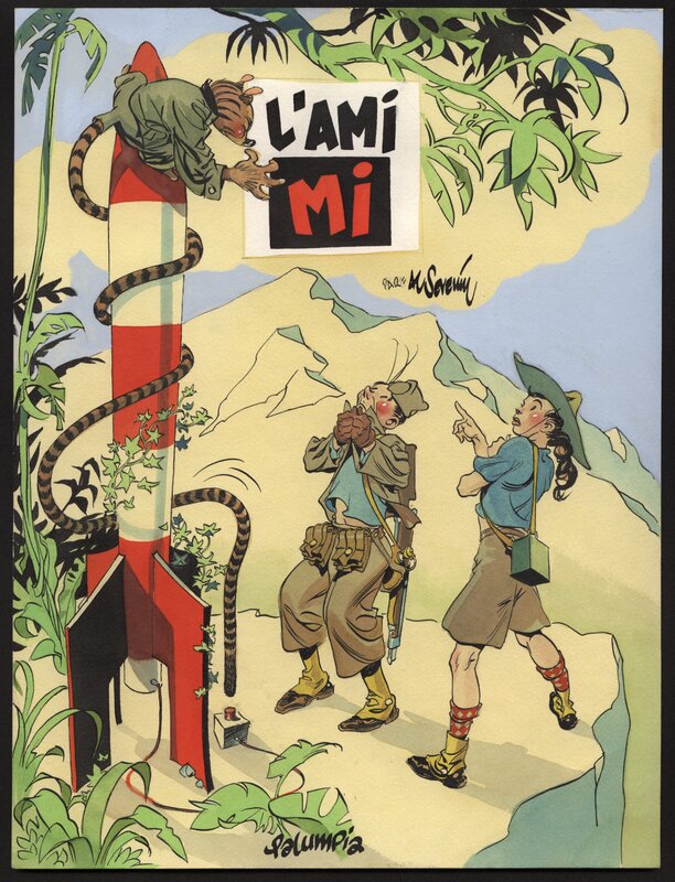 Al Severin, Al Séverin - L'ami Mi (pastiche Marsupilami) - Original Illustration