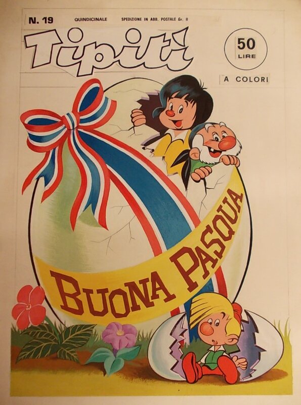 Dino Busett, Peyo, Marcel Remacle, Johan, Pirlouit, Le Vieux Nick / Tipiti n° 19, 1963. - Original Cover