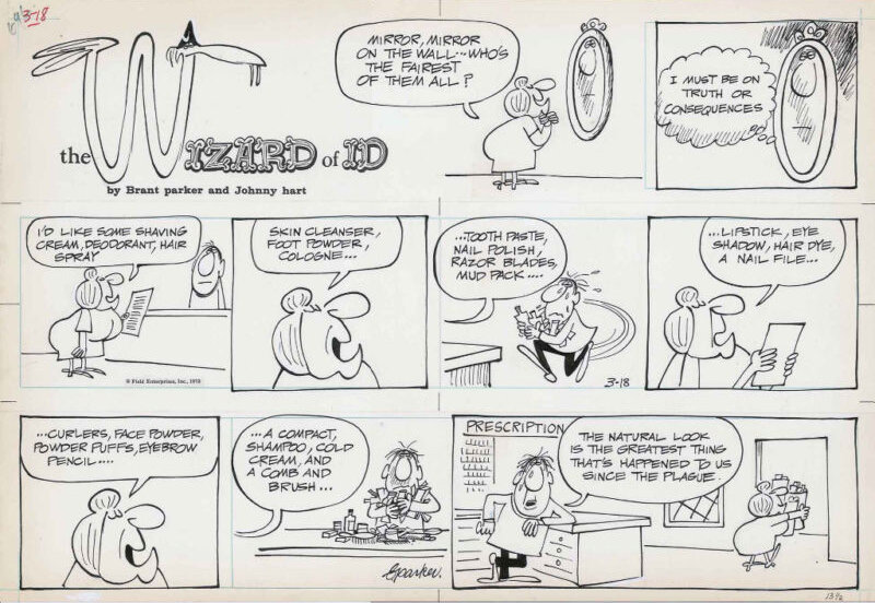 Johnny Hart, Brant Parker, WIZARD OF ID - sunday - Planche originale