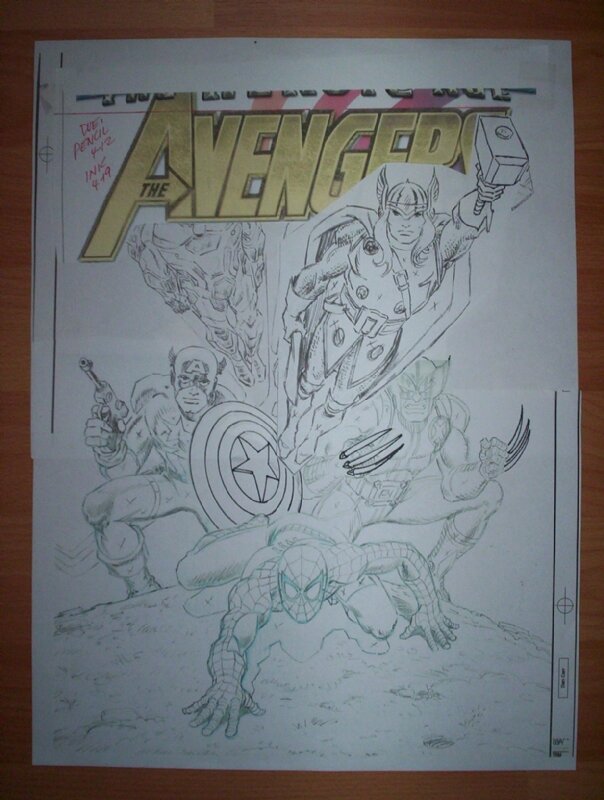 Avengers #1 Cover(The Heroic Age),Xerox copy ,pencil art before ink,(Thor-version 1),John Romita Sr. - Couverture originale