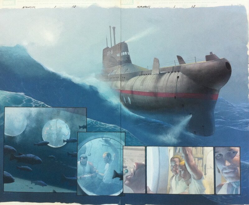 Esad Ribic, Pete Milligan, Namor / Sub-Mariner : The Depths - Issue 01 Pages 12 and 13 - Comic Strip