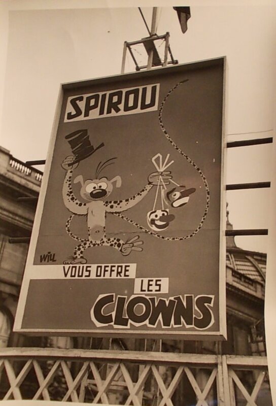 André Franquin, Will, unknown, Cliché Dupuis 05 / SPIROU vous offre les Clowns, circa 1955. - Original art