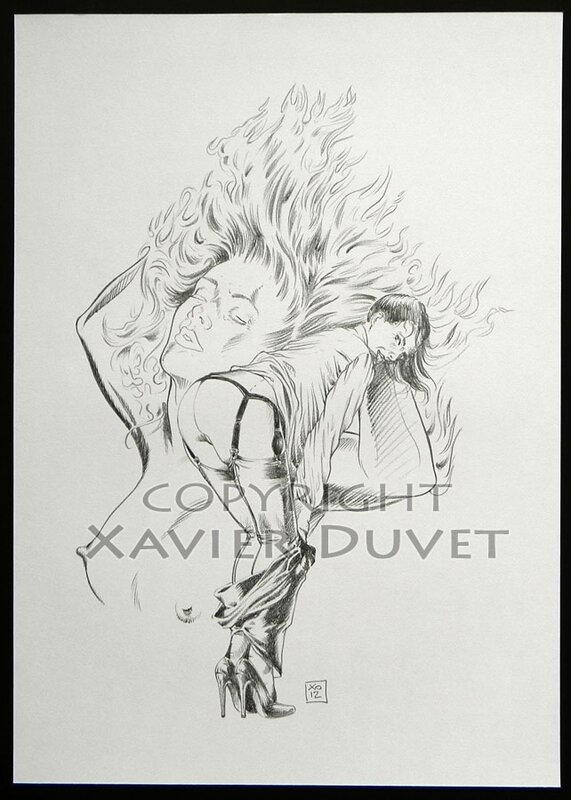 Xavier Duvet, illustration pour roman érotique - vendue - Comic Strip