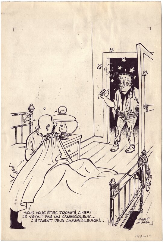 Tibet, Dog Bull & Kid Ordinn, cover du journal Tintin, recueil 40, n° 28. - Original Cover