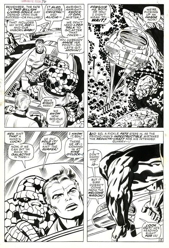 Jack Kirby, Joe Sinnott, Fantastic Four # 76 p. 13. - Planche originale