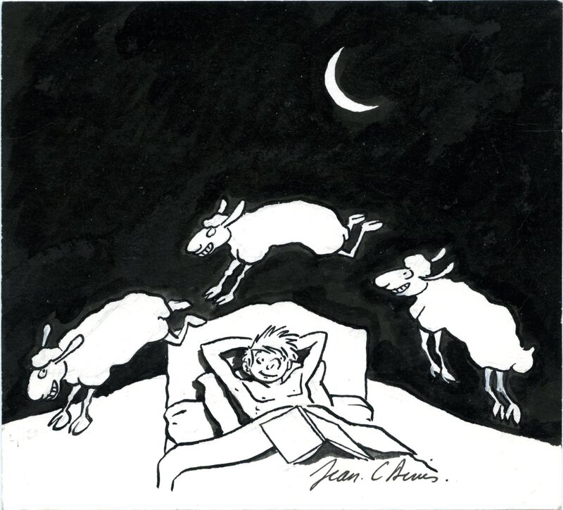 Jean-Claude Denis, Luc Leroi essaie de s'endormir... - Original Illustration