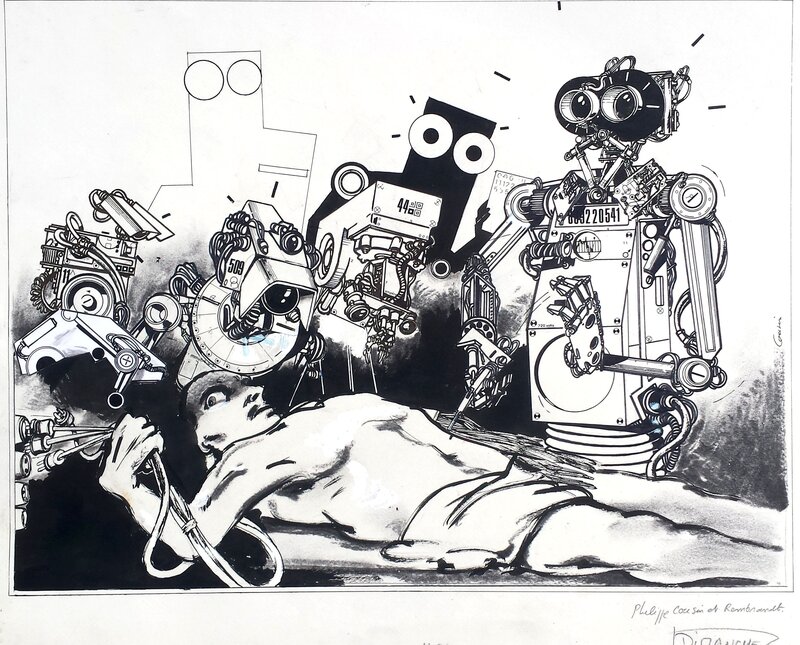Philippe Cousin, Des robots et des hommes - Illustration originale