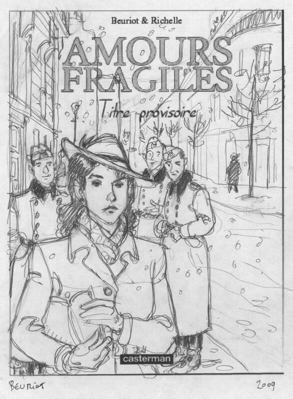 Jean-Michel Beuriot, Philippe Richelle, Amours fragiles - T.4 - Katarina - dessin préparatoire couverture - Œuvre originale