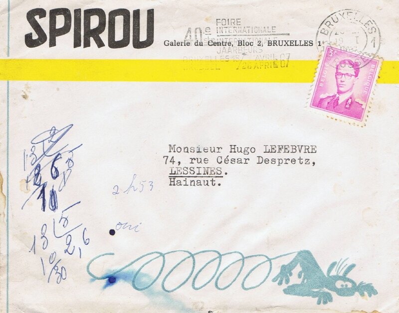 Maurice Rosy, André Franquin, 23 a / Année 1967 / Courrier de Maurice Rosy, Directeur Artistique du « Journal de SPIROU », 19 janvier 1967. - Œuvre originale