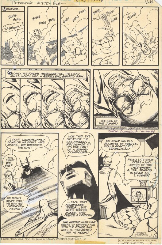 Marshall Rogers, Terry Austin, Steve Englehart, Batman/the Laughing Fish - Detective Comics #475- PL 16 - Planche originale
