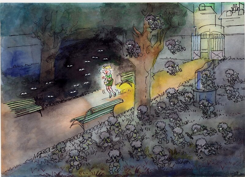 Le monde de la nuit par Michel Pichon - Illustration originale