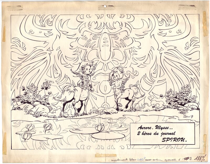 Pierre Seron, Les Centaures, poster pour le journal Spirou 2072. - Illustration originale