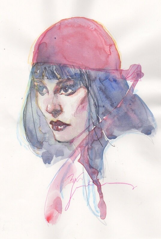 Elektra par Bill Sienkiewicz - Original Illustration