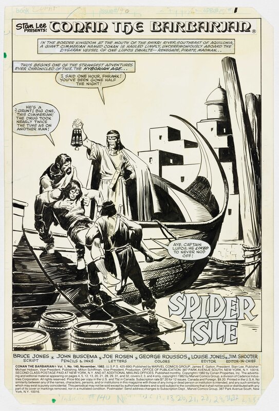 John Buscema, Bruce Jones, Conan the Barbarian # 140 Spider Isle - Planche originale