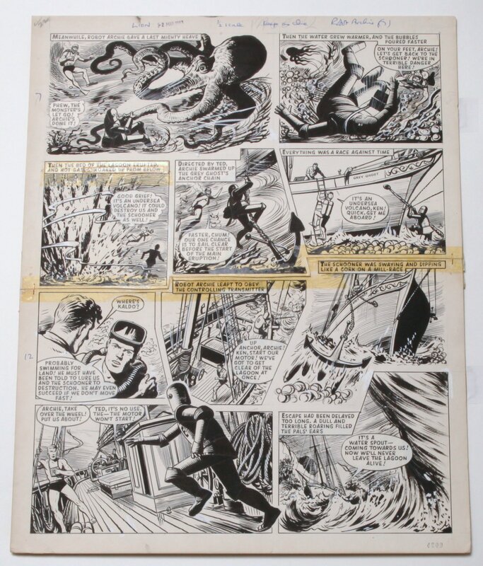 Ted Kearon, Ted Cowan, Archie le Robot - planche 2 mars 1963 - Planche originale