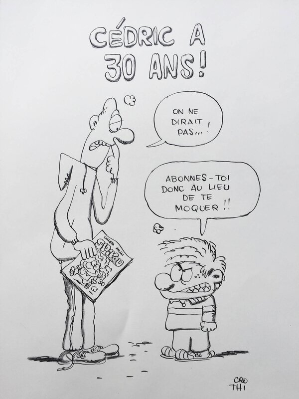 Luc Cromheecke, Jean-Michel Thiriet, Abonnement Spirou - 30 ans Cédric - Illustration originale
