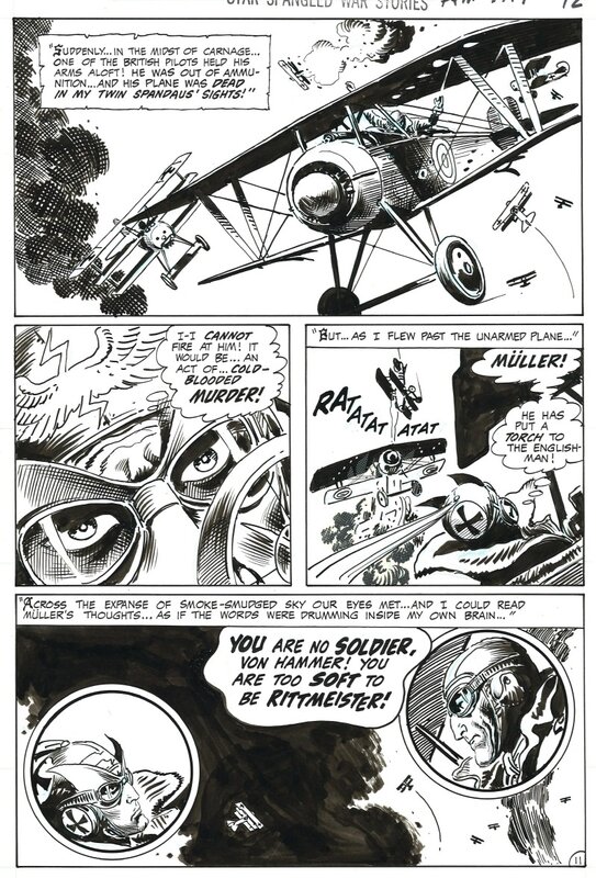 Joe Kubert, Star Spangled War Stories # 149 p.12 . Enemy Ace . - Planche originale