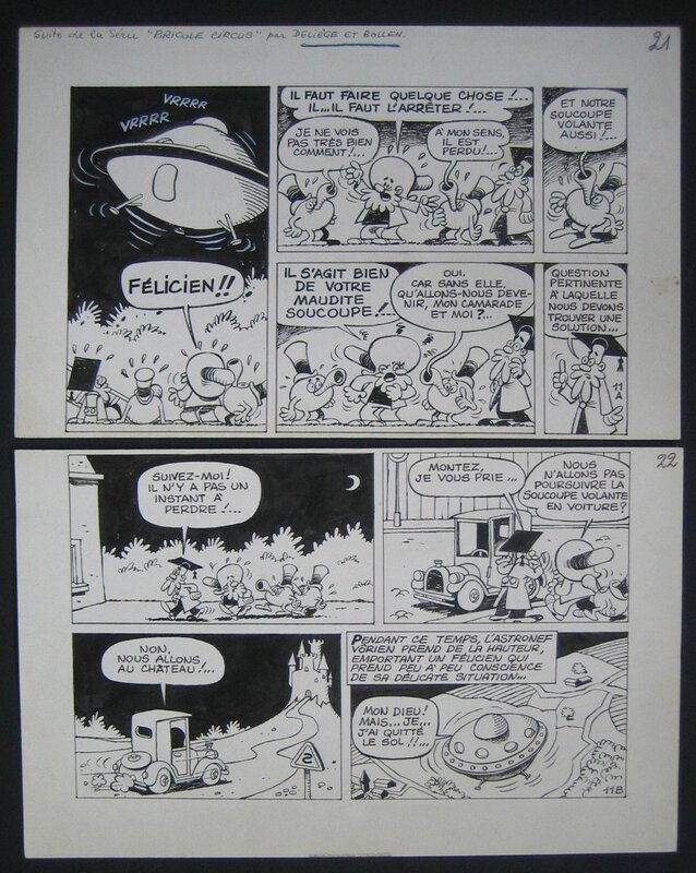 Paul Deliège, Guy Bollen, « Bricole Circus », demi-planches 21 et 22, 1968. - Comic Strip