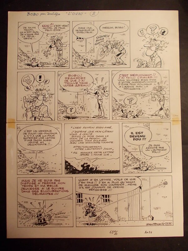Paul Deliège, Bobo, « L’Ovni », planche 2, 1977. - Comic Strip