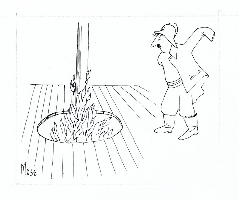 Pompier by Mose - Original Illustration