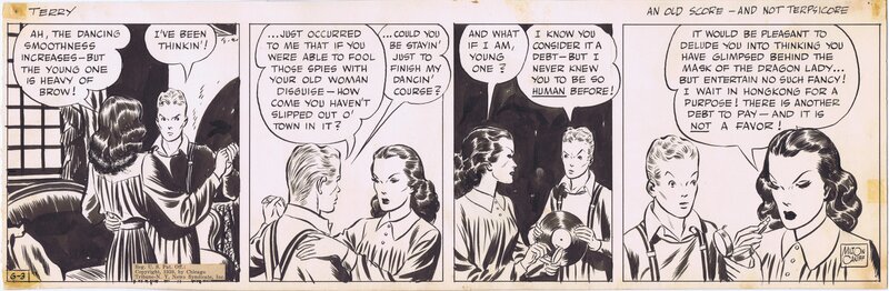 Terry and Pirated 6/3/39 Daily by Milton Caniff featuring the Dragon Lady - Planche originale
