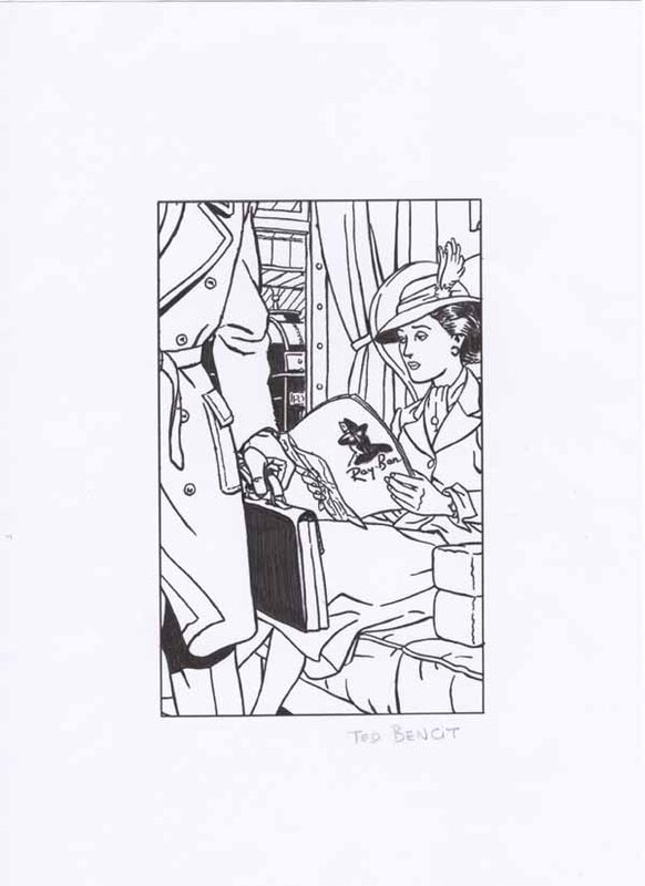 Ted Benoit, Etude encre de chine pour une sérigraphie hommage à la Marque Jaune 1995 - Original Illustration