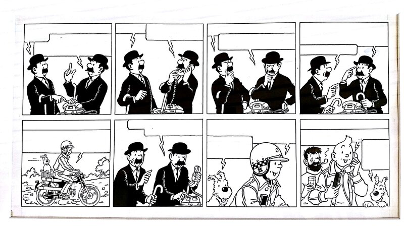 Studios Hergé, Tintin Eurosignal commercial - Planche originale