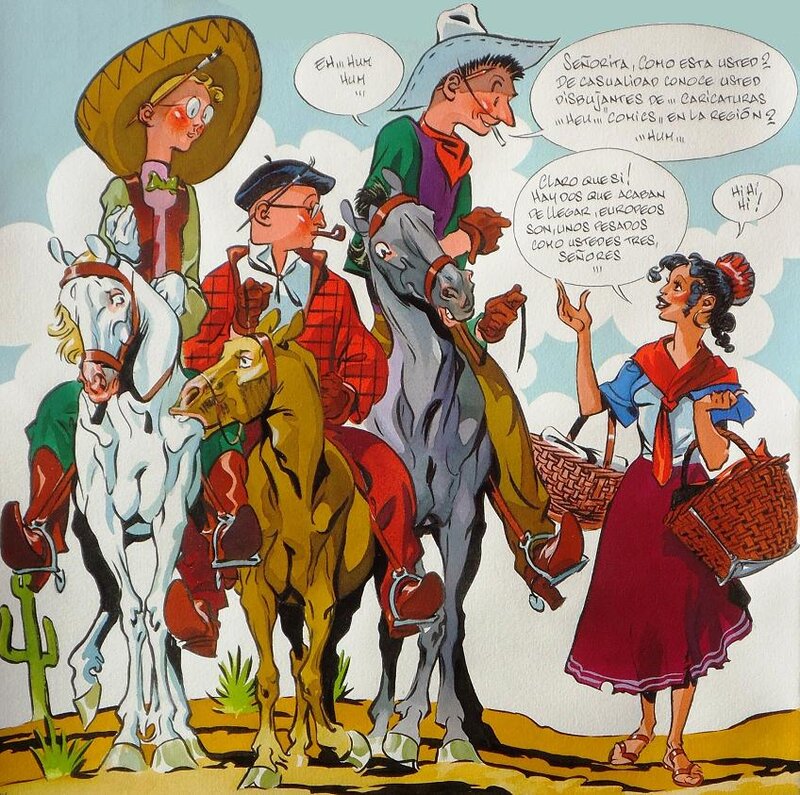 Gringos locos by Al Severin - Original Illustration