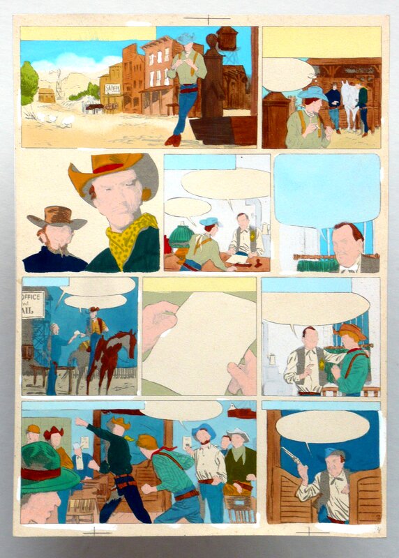 Fred & Liliane Funcken, Jack Diamond - Ombres sur la piste (Bleu de coloriage page 2) - Comic Strip